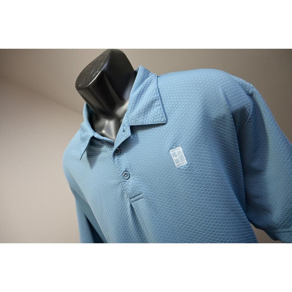 VTG Nike Tennis Sphere Dry Performance Blue Golf Polo Shirt Mens Size XL